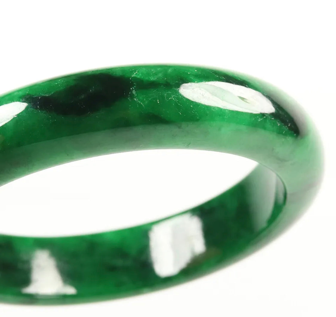 VINTAGE Medium Jadeite Green Jade Bangle Size 58mm F761 - JazzyJewelbyAmina 