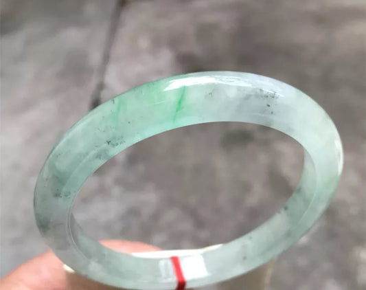 VINTAGE XXL Jadeite Green Icy Jade Bangle Size 66.4 mm U158 Fine Unique Piece - JazzyJewelbyAmina 