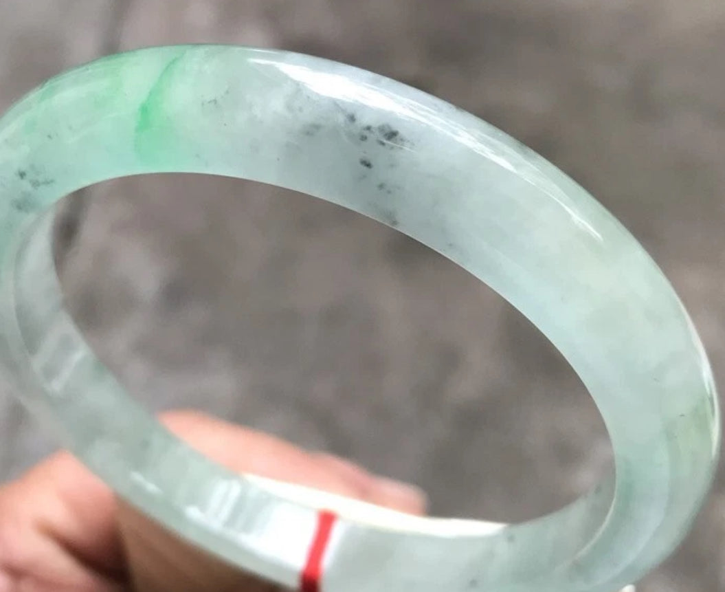 VINTAGE XXL Jadeite Green Icy Jade Bangle Size 66.4 mm U158 Fine Unique Piece