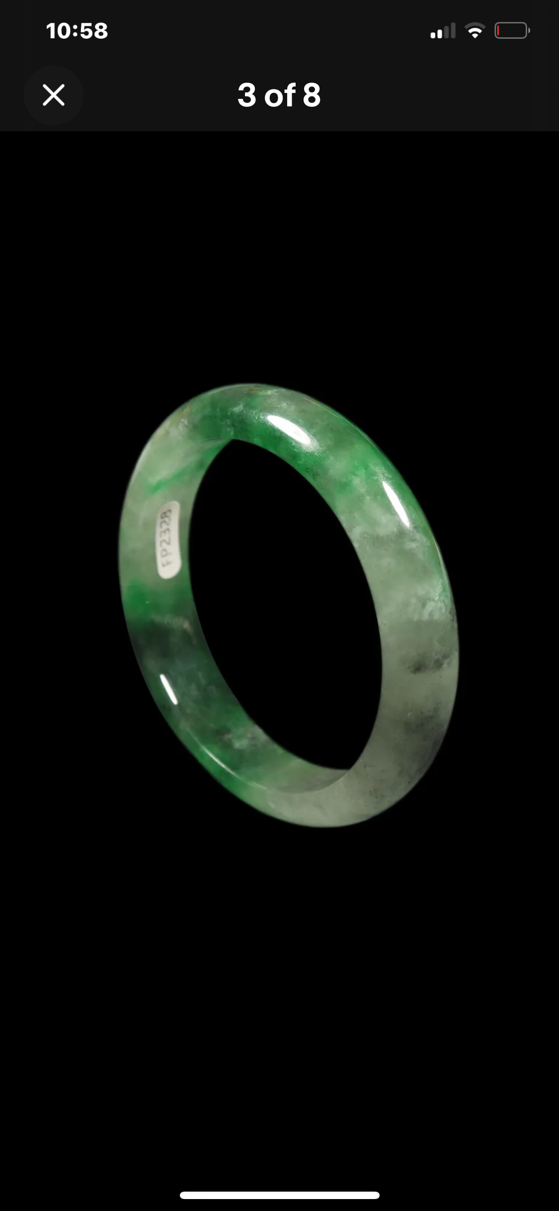 VINTAGE Medium Jadeite Green/White/Black Jade Size 58.5mm F709 - JazzyJewelbyAmina 