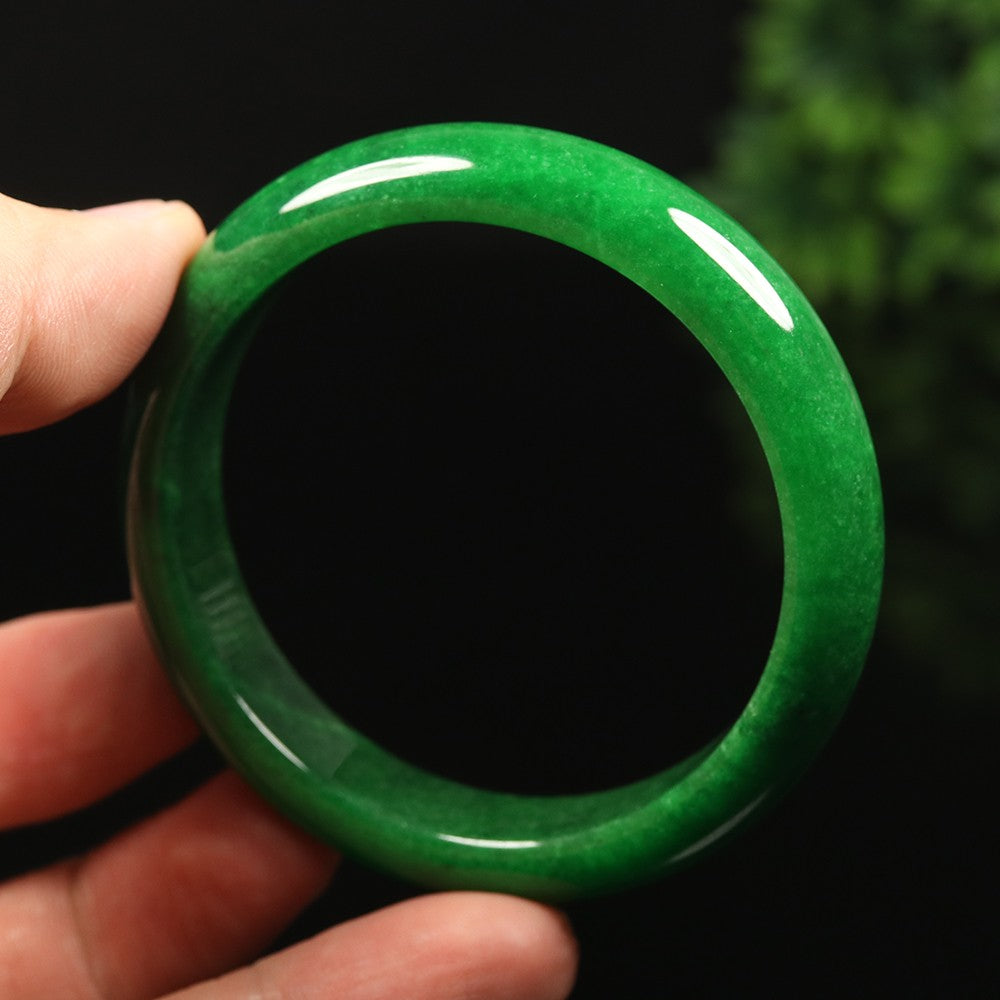 VINTAGE Small Jadeite Green Jade Bangle Size 55mm D775 - JazzyJewelbyAmina 