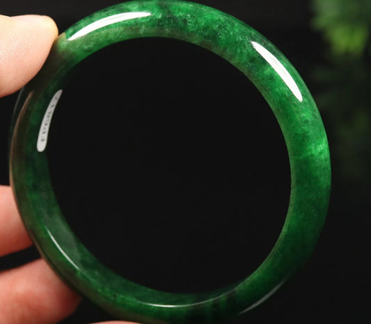 VINTAGE Medium Jadeite Green Hade Bangle size 58mm Y687 - JazzyJewelbyAmina 
