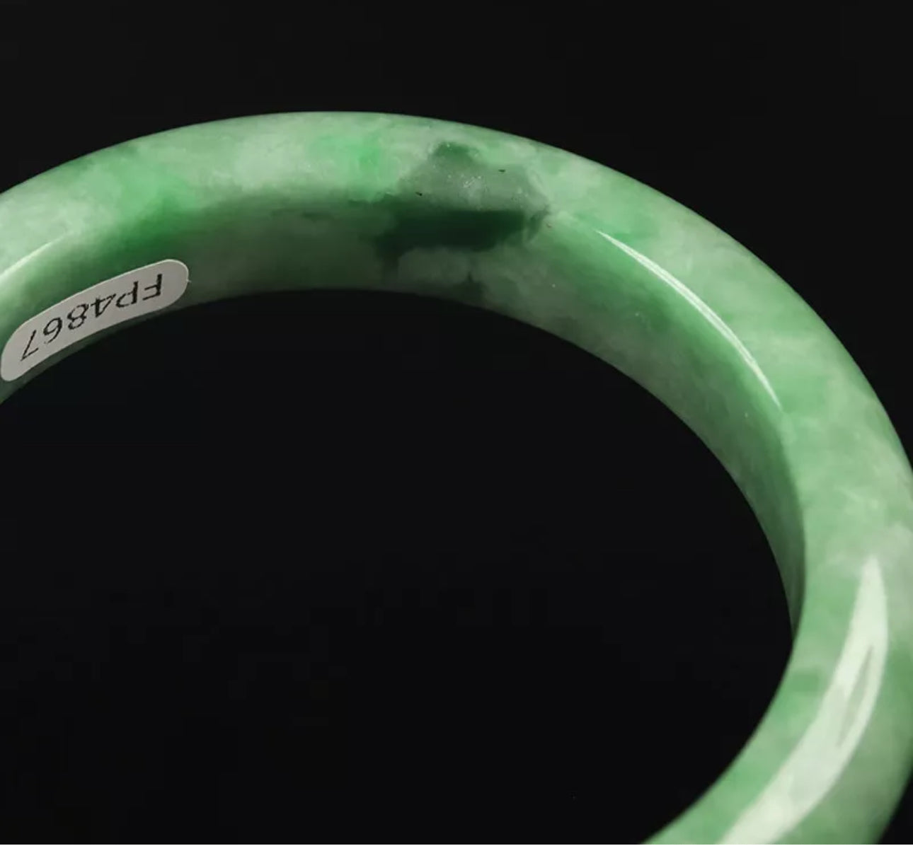 VINTAGE Medium Jadeite Green Jade Bangle Size 58mm U787 - JazzyJewelbyAmina 