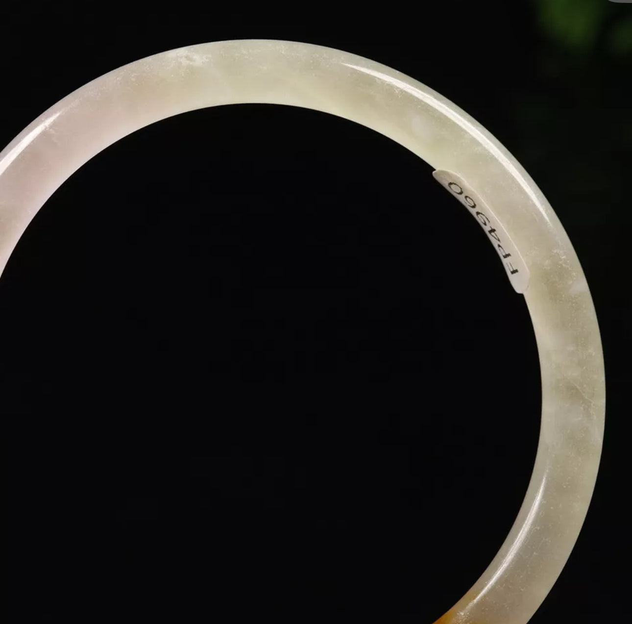 VINTAGE Small Jadeite Lavender/White/Yellow/Brown Bangle Round Princess Thin Cut Size 55mm Y973 - JazzyJewelbyAmina 