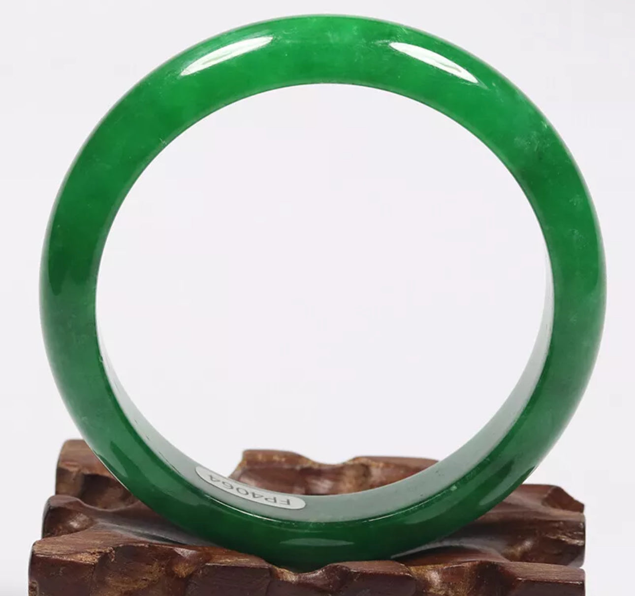 VINTAGE Medium Jadeite Green Jade Bangle Size 58mm Imperial Green Jade! Y181 - JazzyJewelbyAmina 