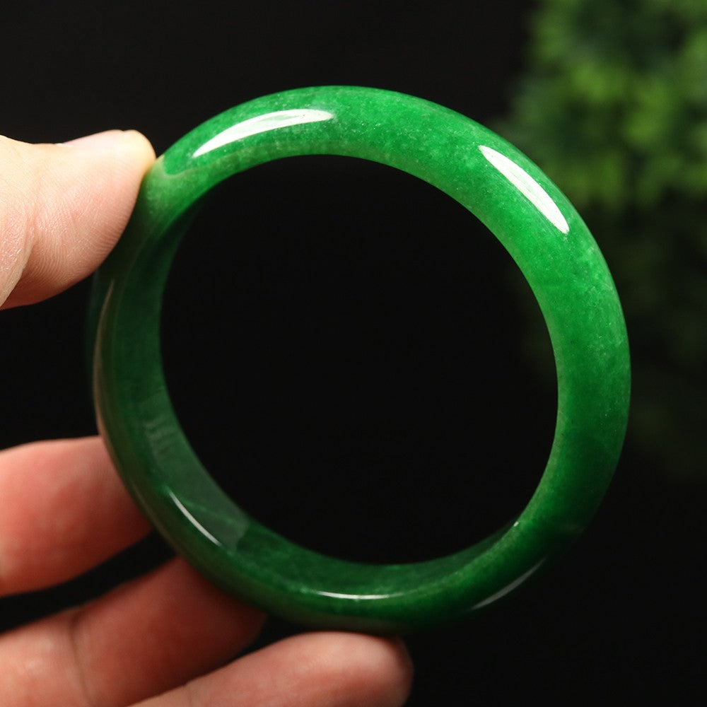 VINTAGE Small Jadeite Green Jade Bangle Size 55mm D775 - JazzyJewelbyAmina 