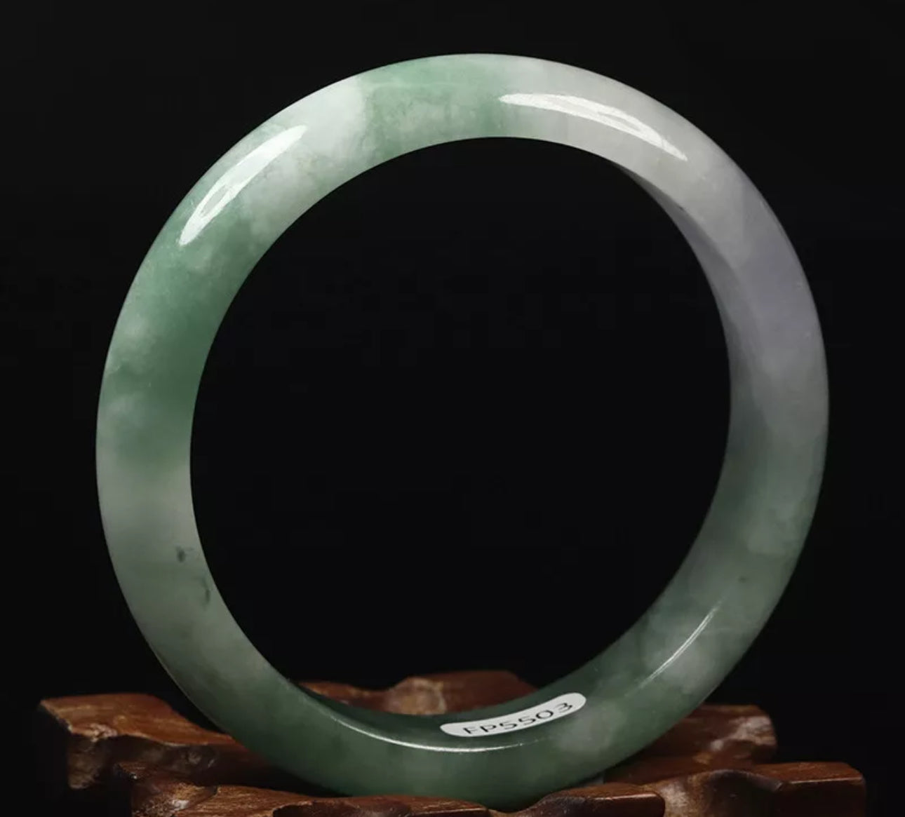 VINTAGE Medium Jadeite Green Jade Bangle Size 59mm M59 Hint of Lavender Jade! - JazzyJewelbyAmina 