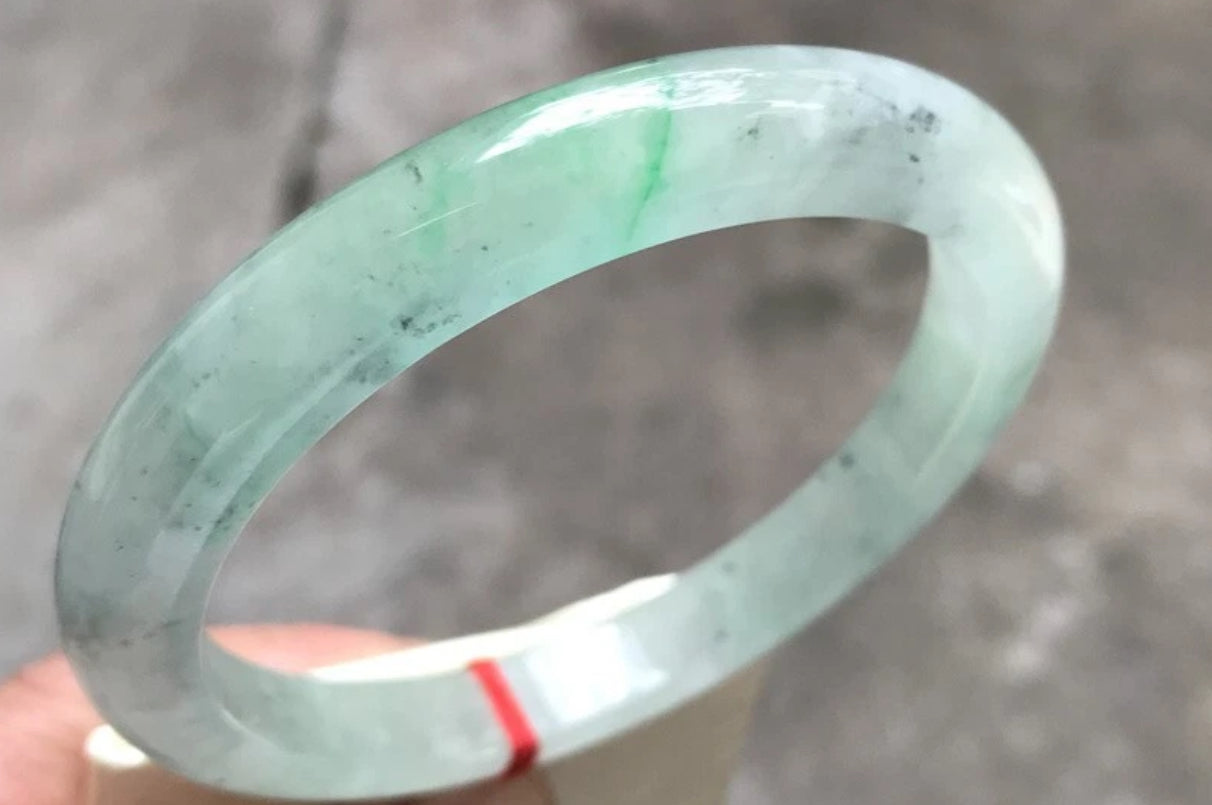 VINTAGE XXL Jadeite Green Icy Jade Bangle Size 66.4 mm U158 Fine Unique Piece