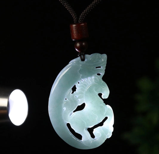 Certified Jadeite Green Jade Handcarved Horse Pendant - Moves w/ Purpose &  Vitality - JazzyJewelbyAmina 