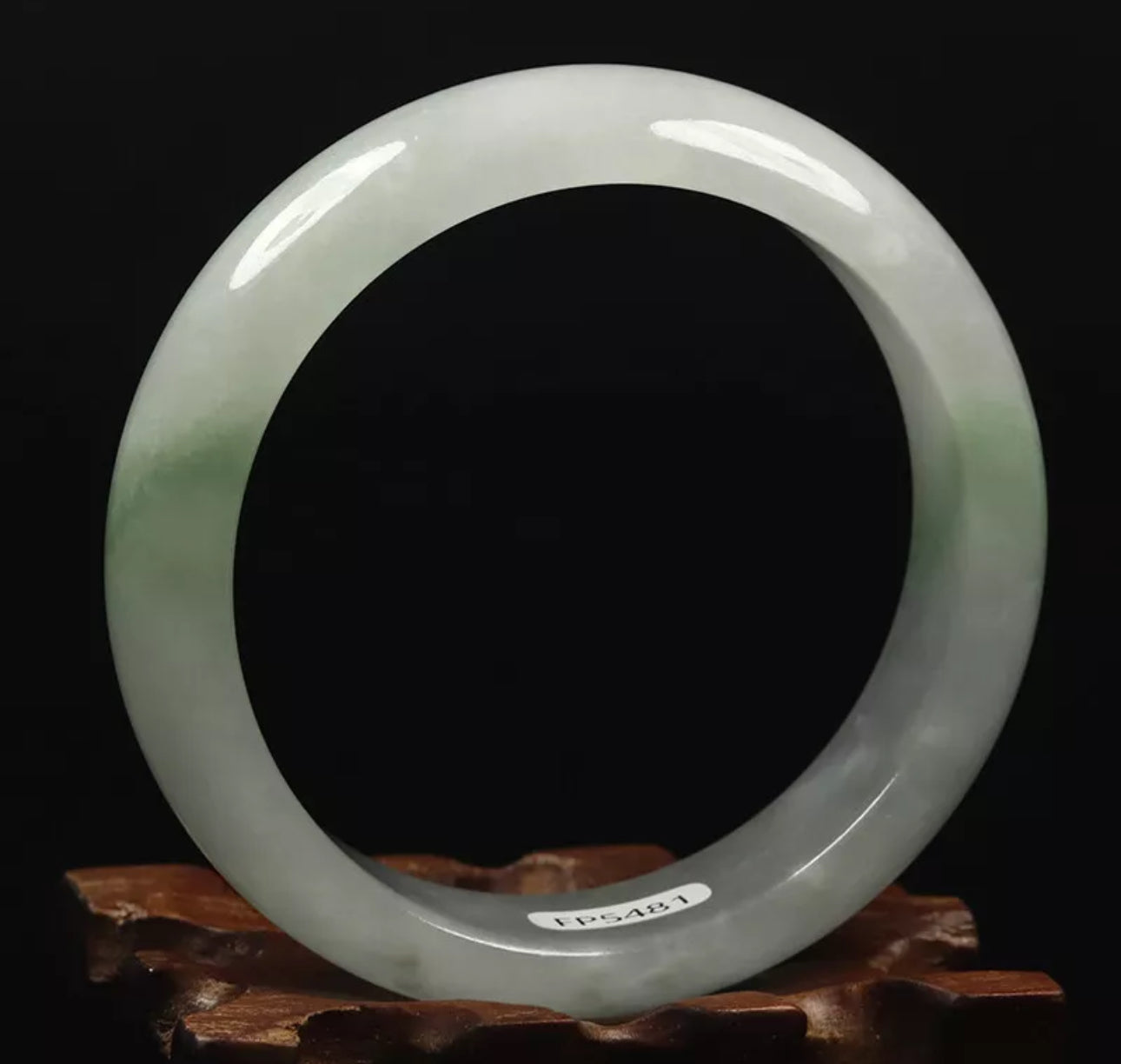 VINTAGE Large Jadeite Green/White Jade Bangle Size 60mm O1015 - JazzyJewelbyAmina 