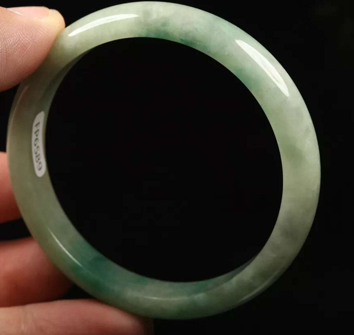 VINTAGE Small Jadeite Green Jade Bangle Size 56mm S231 - JazzyJewelbyAmina 