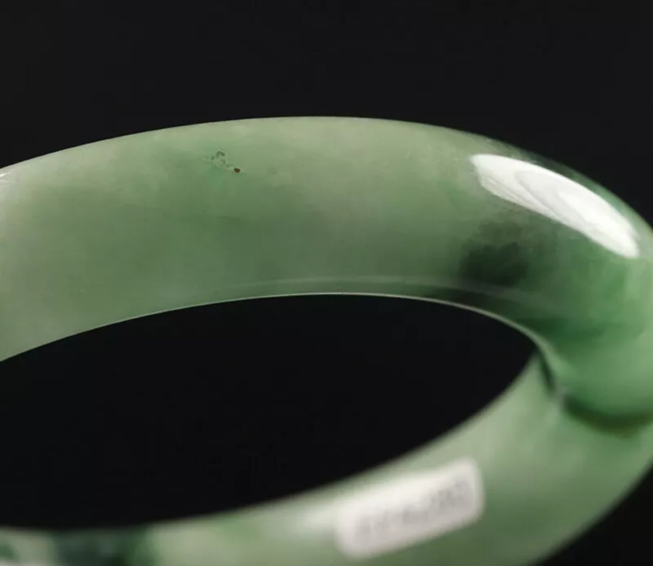 VINTAGE Small Jadeite Green Jade Bangle Round Princess Cut Size 55mm O613 - JazzyJewelbyAmina 