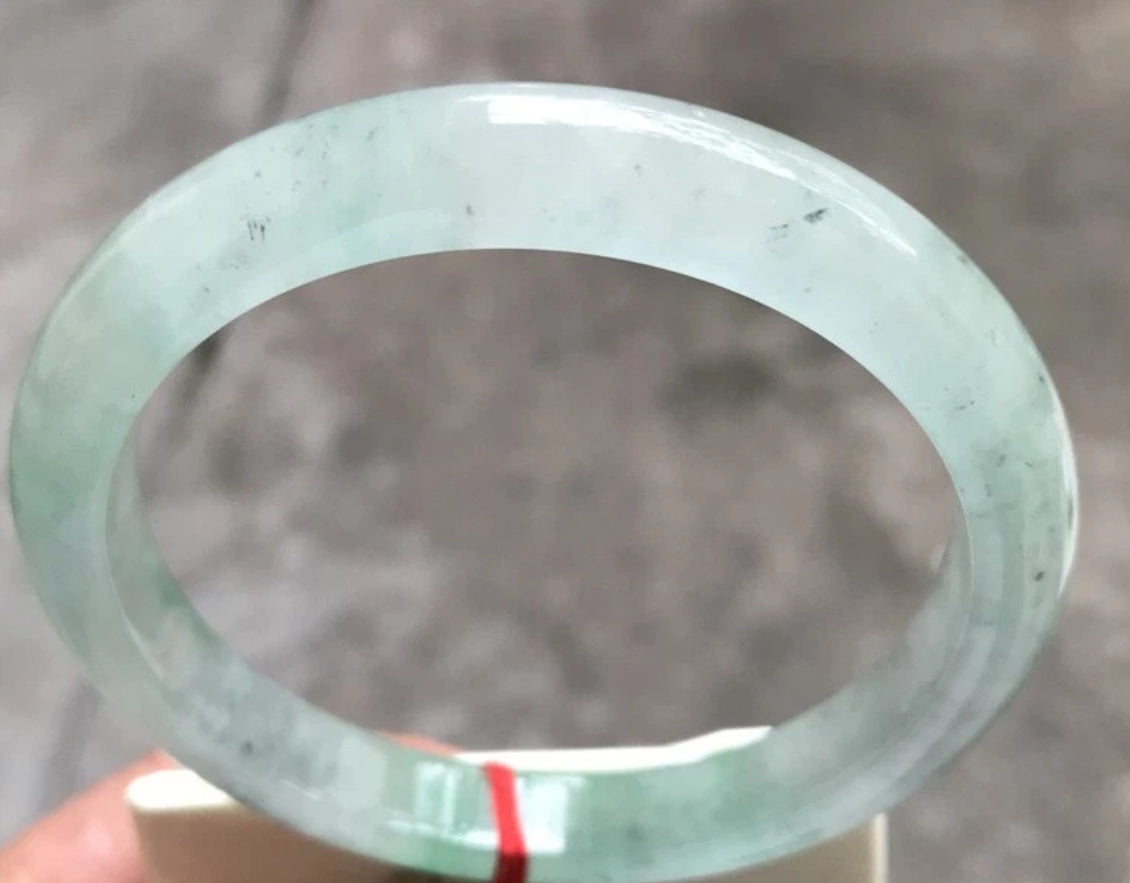 VINTAGE XXL Jadeite Green Icy Jade Bangle Size 66.4 mm U158 Fine Unique Piece