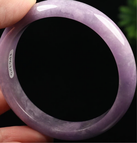VINTAGE Medium Jadeite Lavender Jade Bangle Size 57 MM Rich Lavender Jade Shade G703 - JazzyJewelbyAmina 