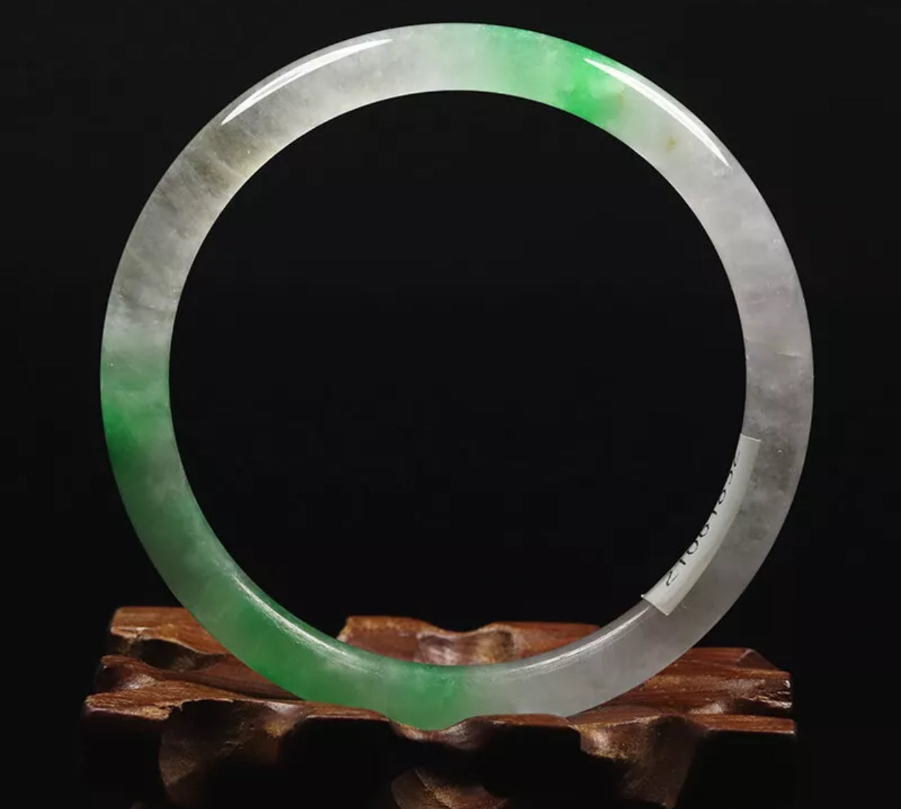 VINTAGE Medium Green/White Icy Jade Round Princess Cut Size 58mm M757 - JazzyJewelbyAmina 