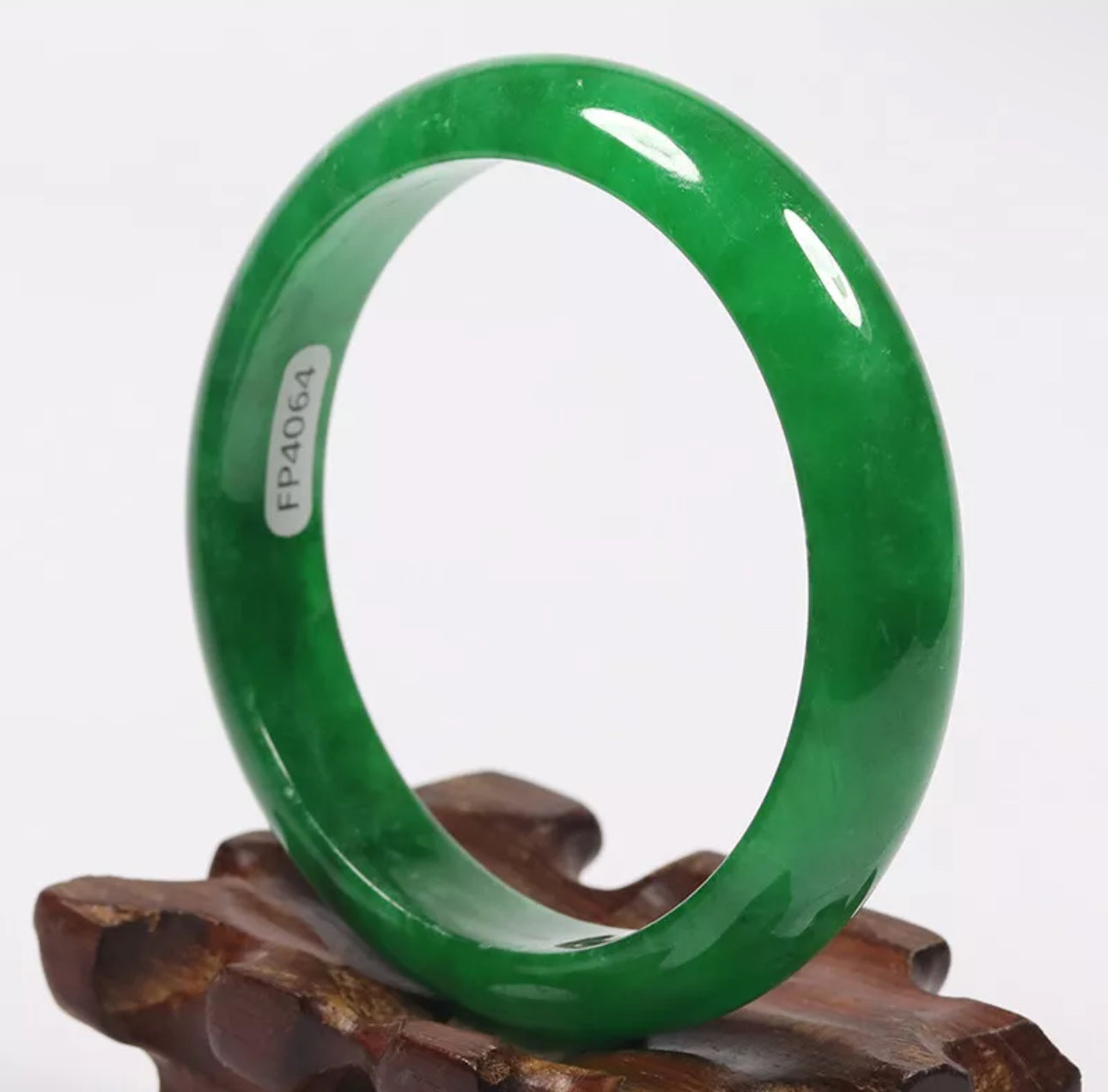 VINTAGE Medium Jadeite Green Jade Bangle Size 58mm Imperial Green Jade! Y181 - JazzyJewelbyAmina 