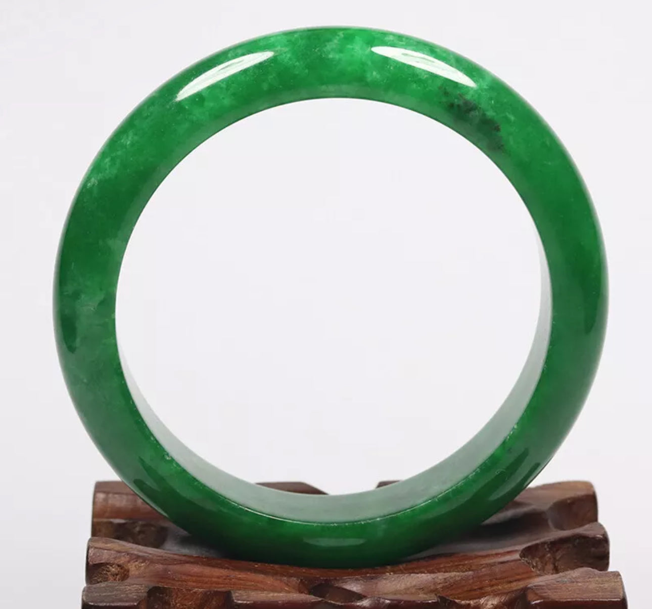VINTAGE Medium Jadeite Green Jade Bangle Size 58mm M119 - JazzyJewelbyAmina 