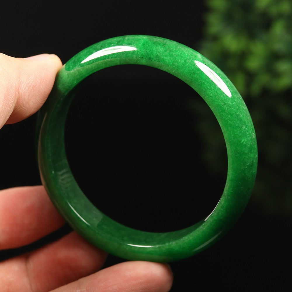 VINTAGE Small Jadeite Green Jade Bangle Size 55mm D775 - JazzyJewelbyAmina 
