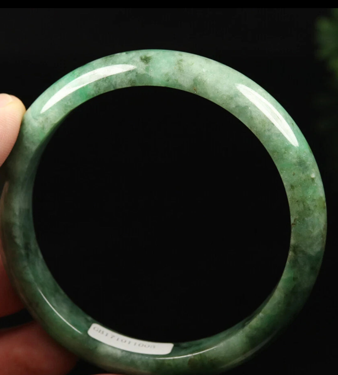 VINTAGE Large Certified Jadeite Green Jade Bangle Size 62 MM S063