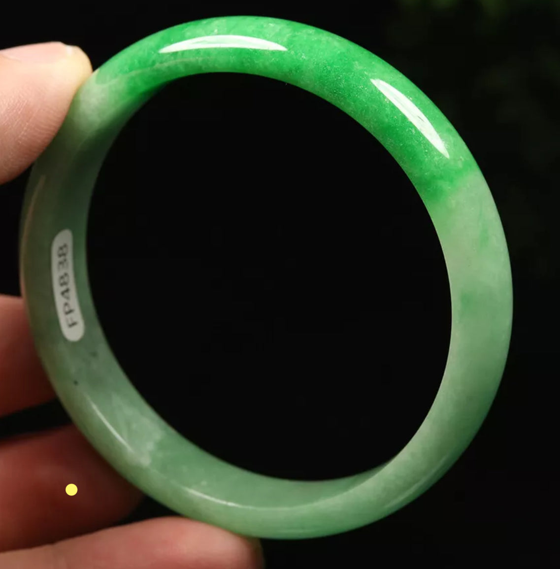 VINTAGE Small Jadeite Green Jade Bangle Size 56mm S729 - JazzyJewelbyAmina 