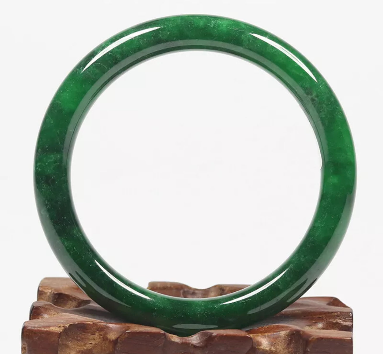 VINTAGE XS Jadeite Green Jade Bangle Size 54mm Round Princess Cut U977 Forest Green! - JazzyJewelbyAmina 