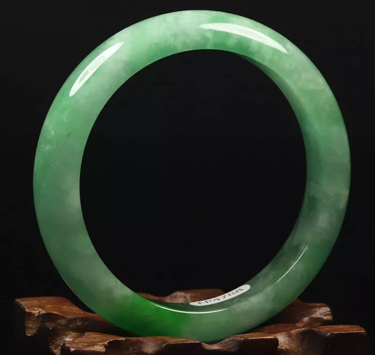 VINTAGE Medium Jadeite Green Jade Bangle Size 59mm O629 - Pop Green! - JazzyJewelbyAmina 