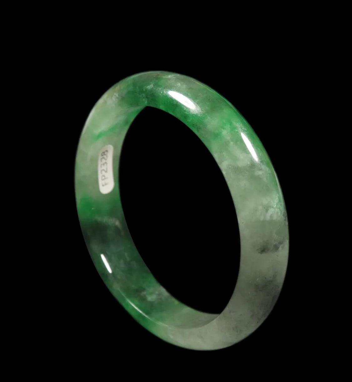 VINTAGE Medium Jadeite Green/White/Black Jade Size 58.5mm F709 - JazzyJewelbyAmina 