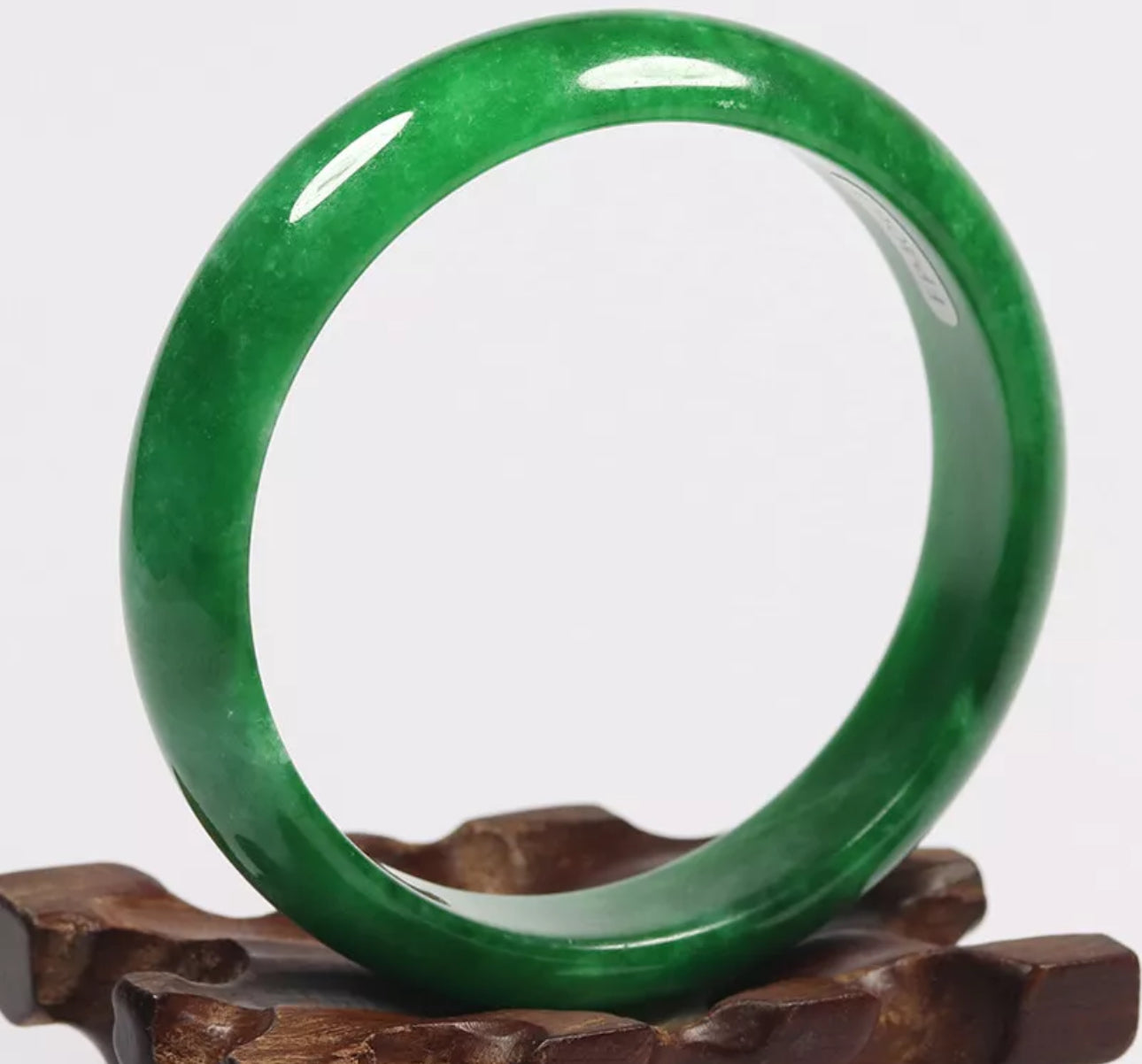 VINTAGE Medium Jadeite Green Jade Bangle Size 59mm A179 Emerald Green Jade! - JazzyJewelbyAmina 