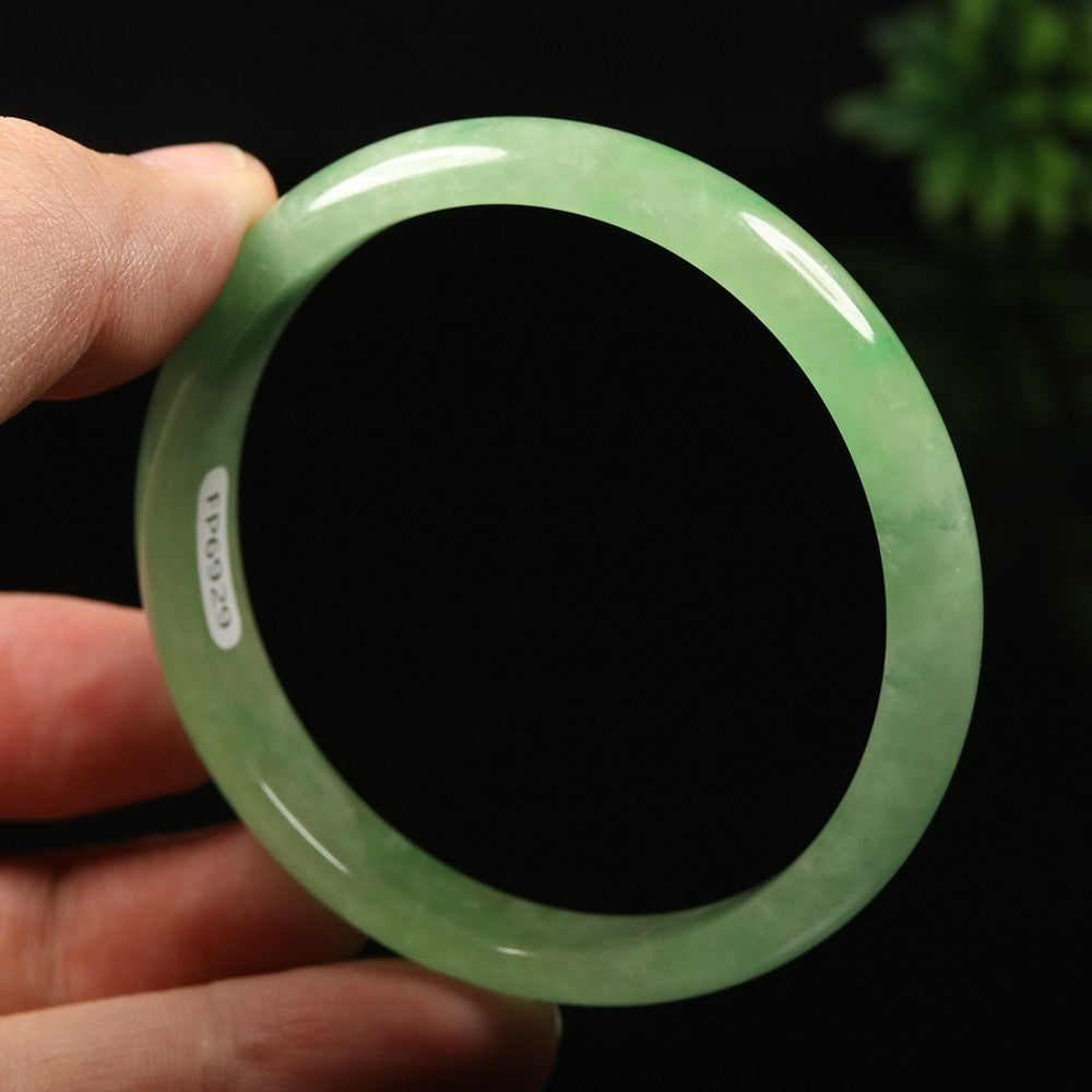 VINTAGE Medium Jadeite Green Jade Bangle Size 59mm A911 - JazzyJewelbyAmina 