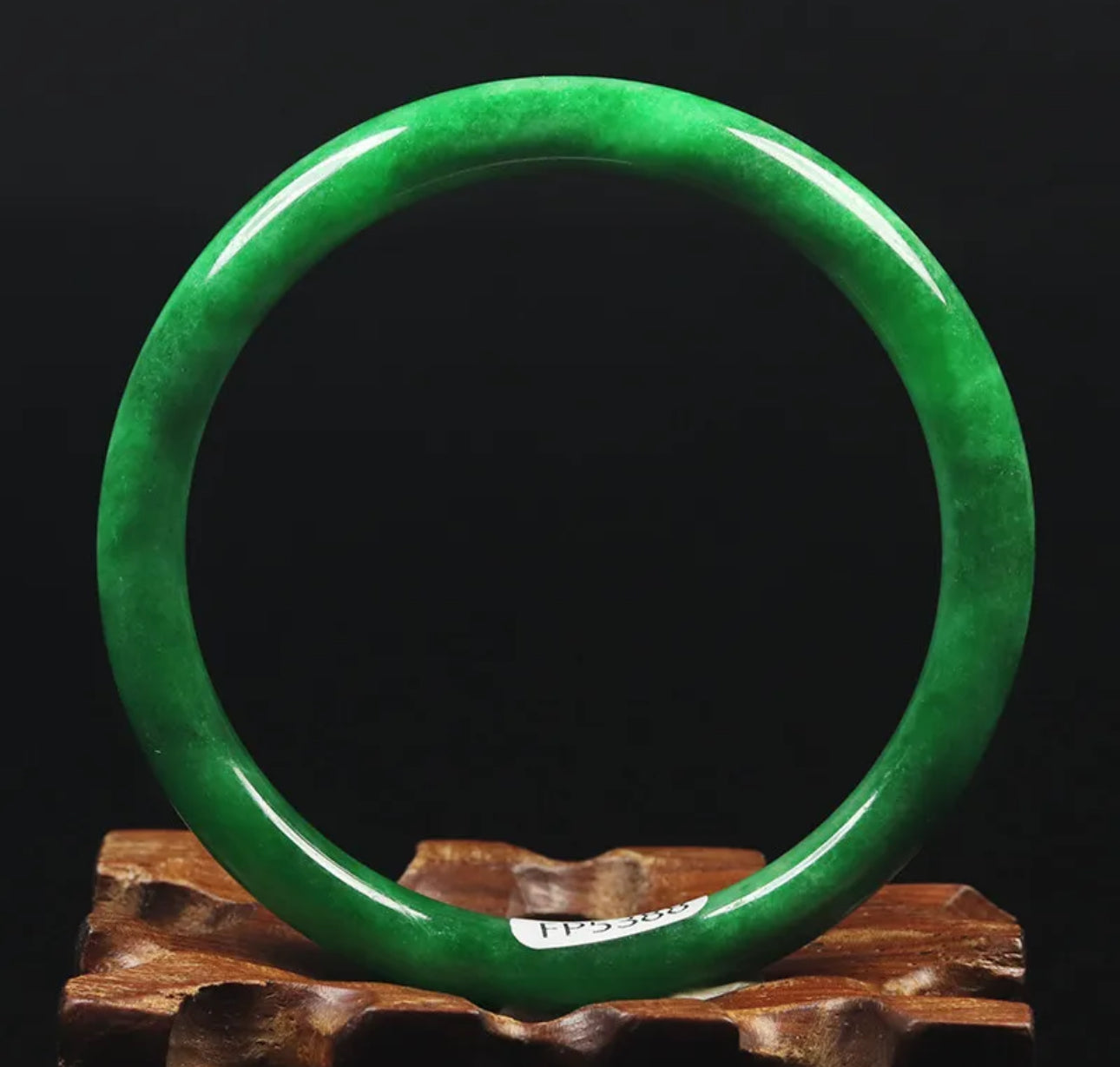 VINTAGE Small Jadeite Green Jade Bangle Round Princess Cut Size 56mm M829 Emerald Green! - JazzyJewelbyAmina 