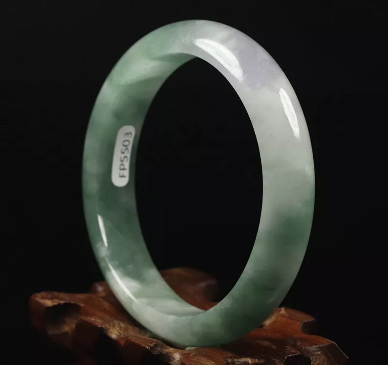 VINTAGE Medium Jadeite Green Jade Bangle Size 59mm M59 Hint of Lavender Jade! - JazzyJewelbyAmina 