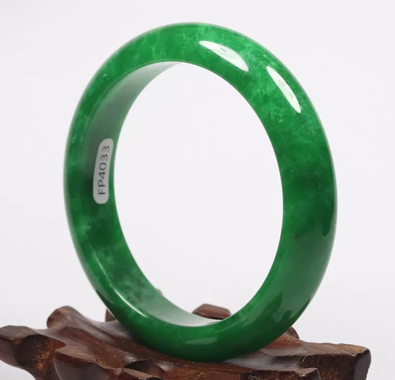 VINTAGE Medium Jadeite Green Jade Bangle Size 58mm M119 - JazzyJewelbyAmina 