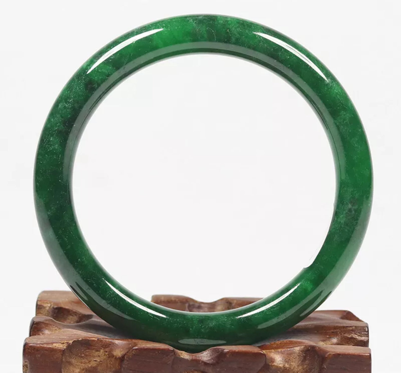VINTAGE XS Jadeite Green Jade Bangle Size 54mm Round Princess Cut U977 Forest Green! - JazzyJewelbyAmina 