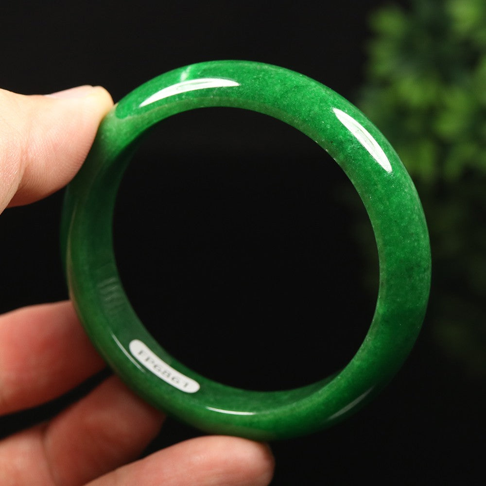 VINTAGE Small Jadeite Green Jade Bangle Size 55mm D775 - JazzyJewelbyAmina 