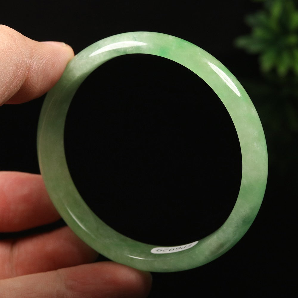 VINTAGE Medium Jadeite Green Jade Bangle Size 59mm A911 - JazzyJewelbyAmina 