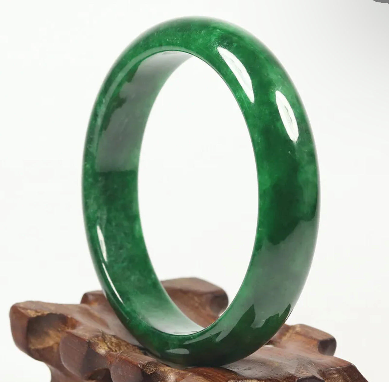 VINTAGE Small Jadeite Dark Green Jade Bangle Size 56mm L799 - JazzyJewelbyAmina 