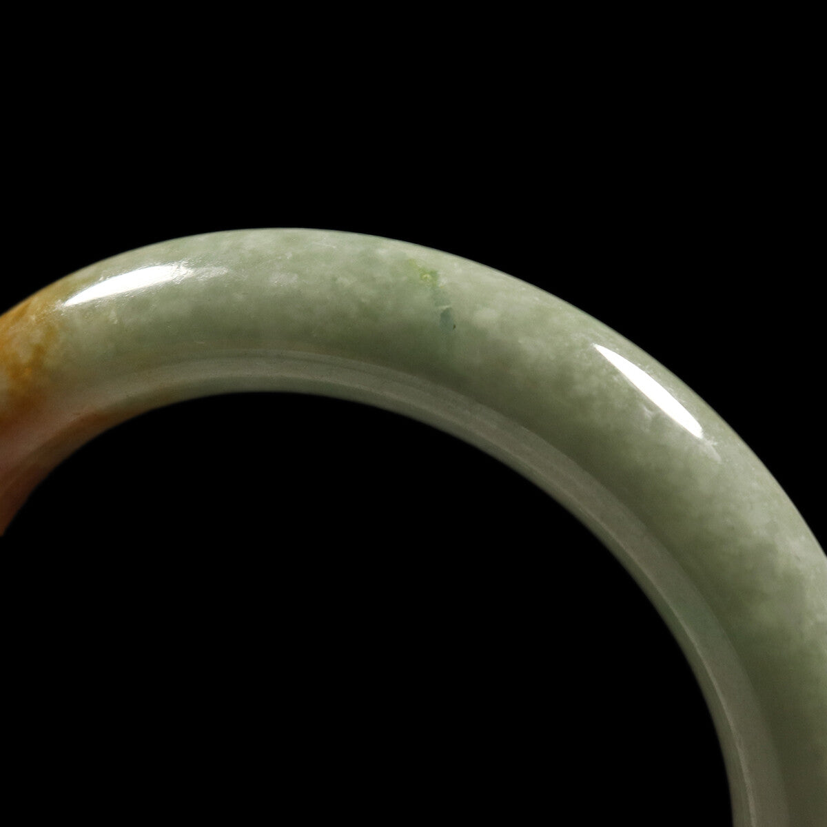 VINTAGE Medium Jadeite Green/Brown Jade Bangle Size 58mm F987 - JazzyJewelbyAmina 