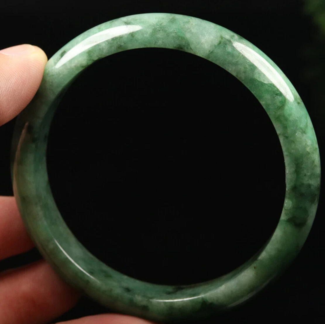 VINTAGE Large Certified Jadeite Green Jade Bangle Size 62 MM S063