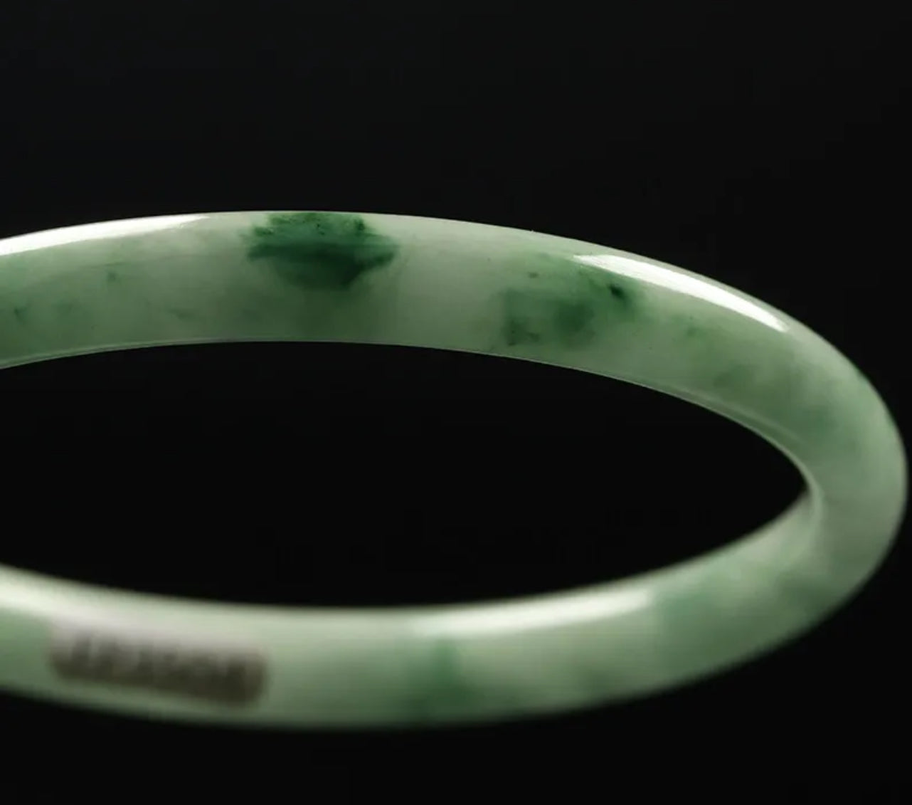 VINTAGE Medium Jadeite Green Jade Bangle from Burma - Round Princess Cut Size 59mm M061 - JazzyJewelbyAmina 