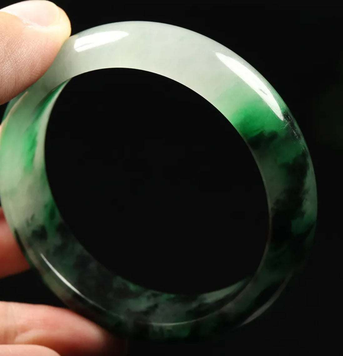 VINTAGE Icy Jadeite Jade Bangles 100% Authentic -  Available in a Variety of Sizes - JazzyJewelbyAmina 