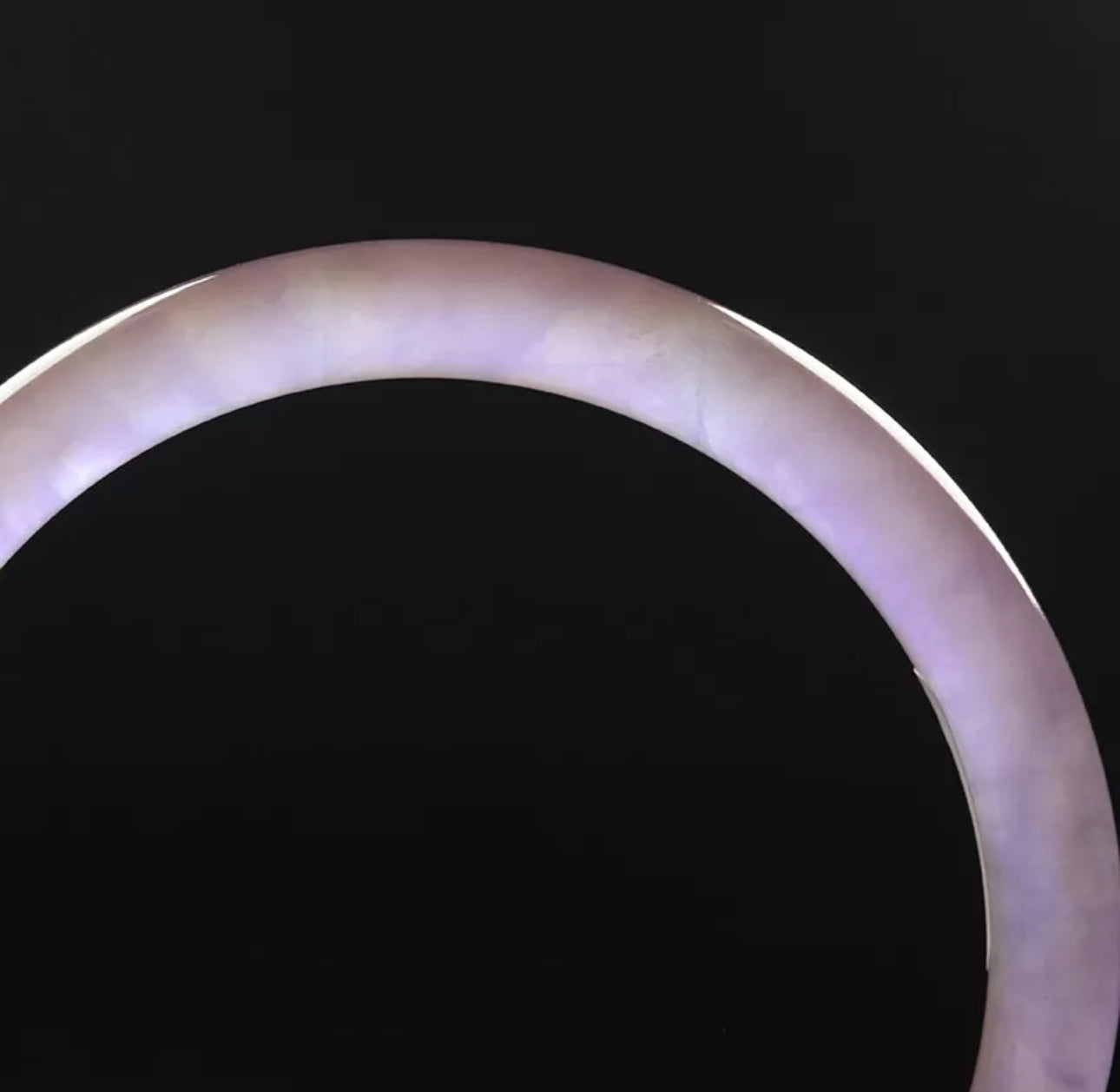 VINTAGE XS Jadeite Lavender Jade Bangle - Round Princess Thin Cut Size 54mm Y105 - JazzyJewelbyAmina 