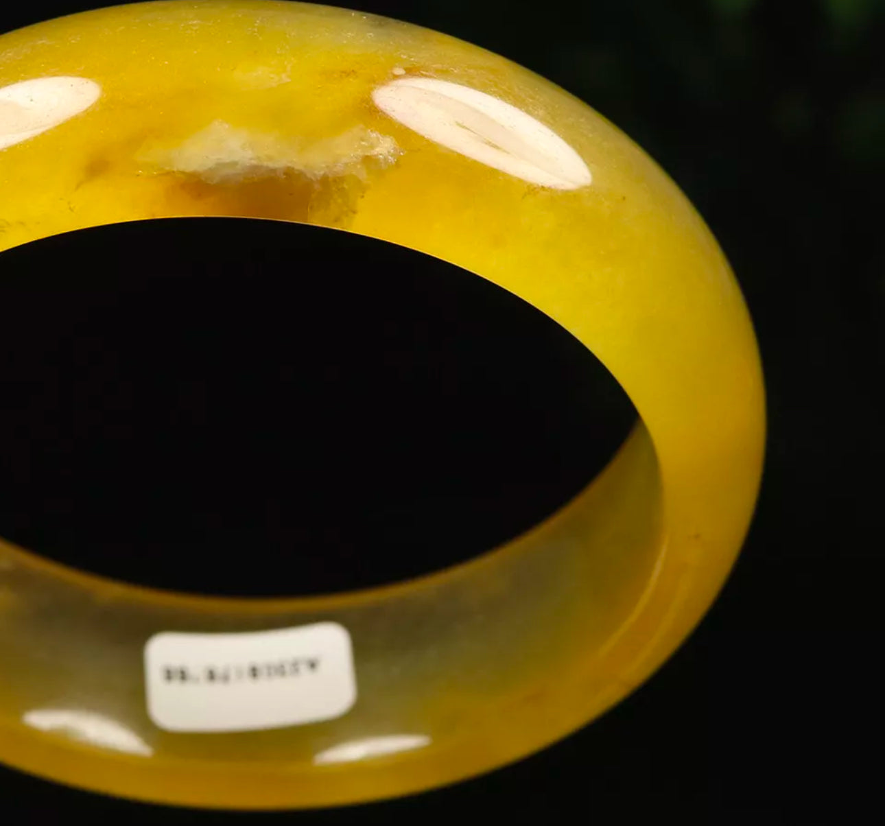 VINTAGE Large Jadeite Brown/Yellow Jade Bangle Size 60mm D755 - JazzyJewelbyAmina 