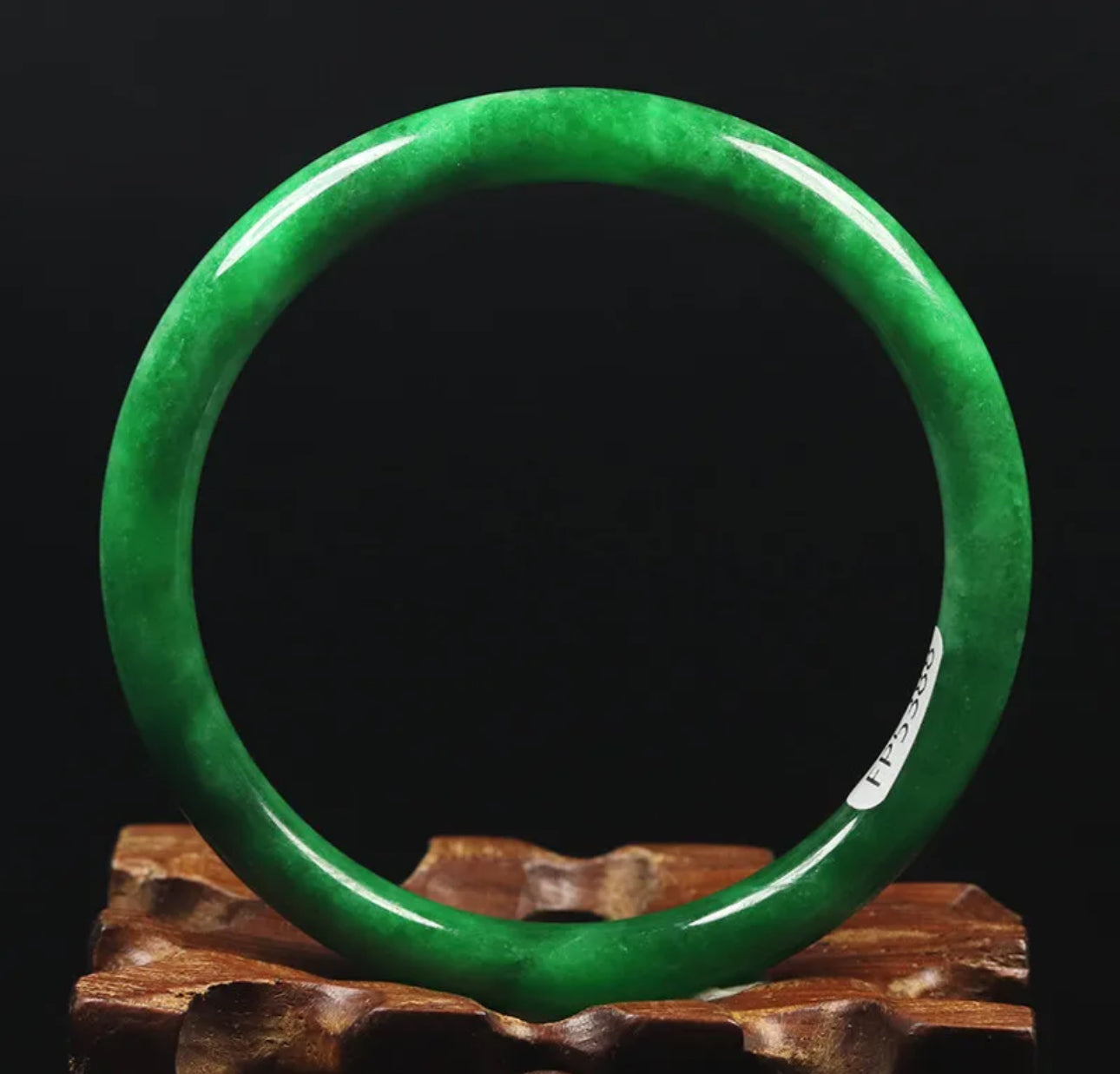 VINTAGE Small Jadeite Green Jade Bangle Round Princess Cut Size 56mm M829 Emerald Green! - JazzyJewelbyAmina 