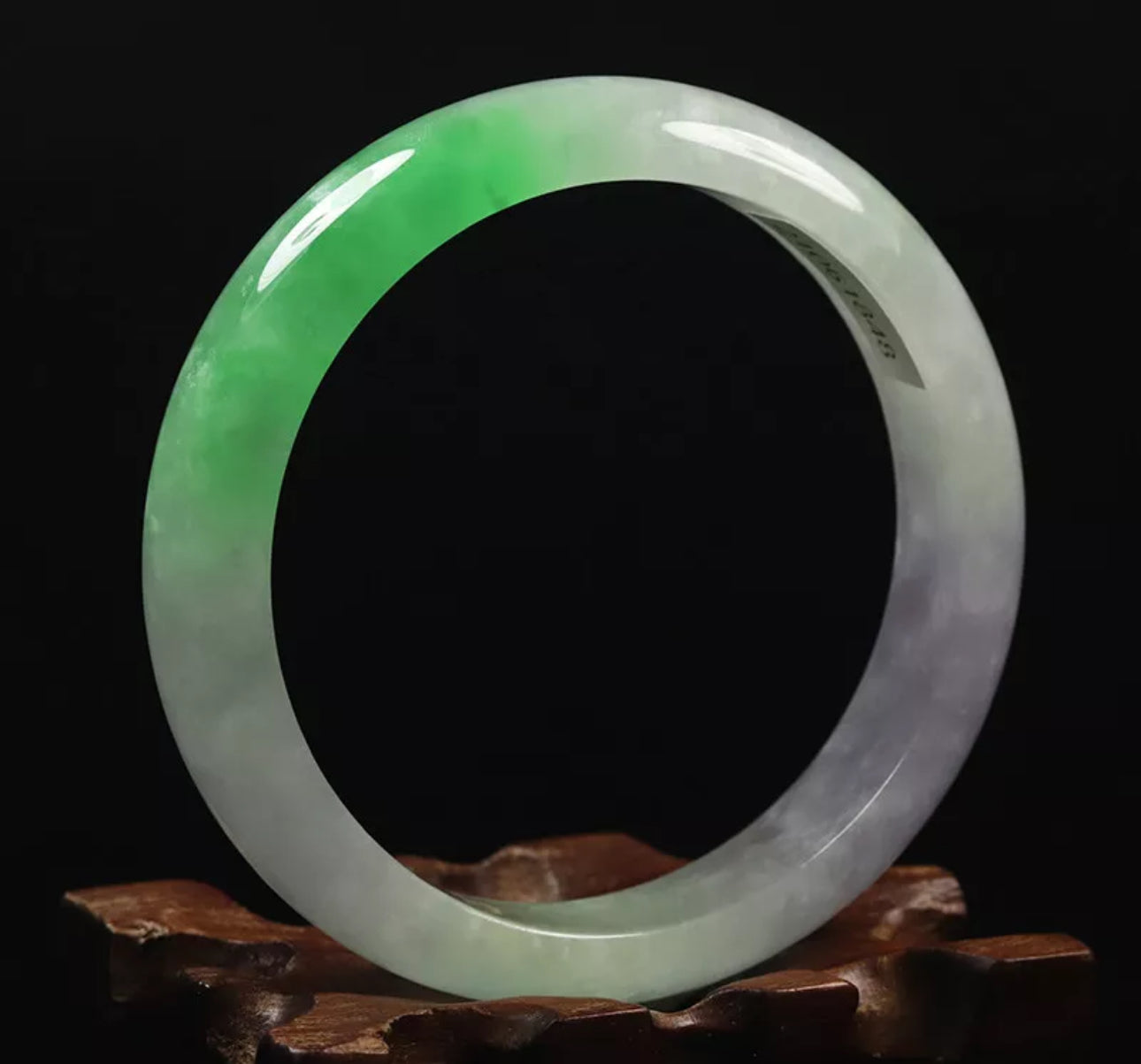 VINTAGE Medium Jadeite Green White Lavender Jade Bangle Size 59mm N749 One of a Kind Jade! - JazzyJewelbyAmina 