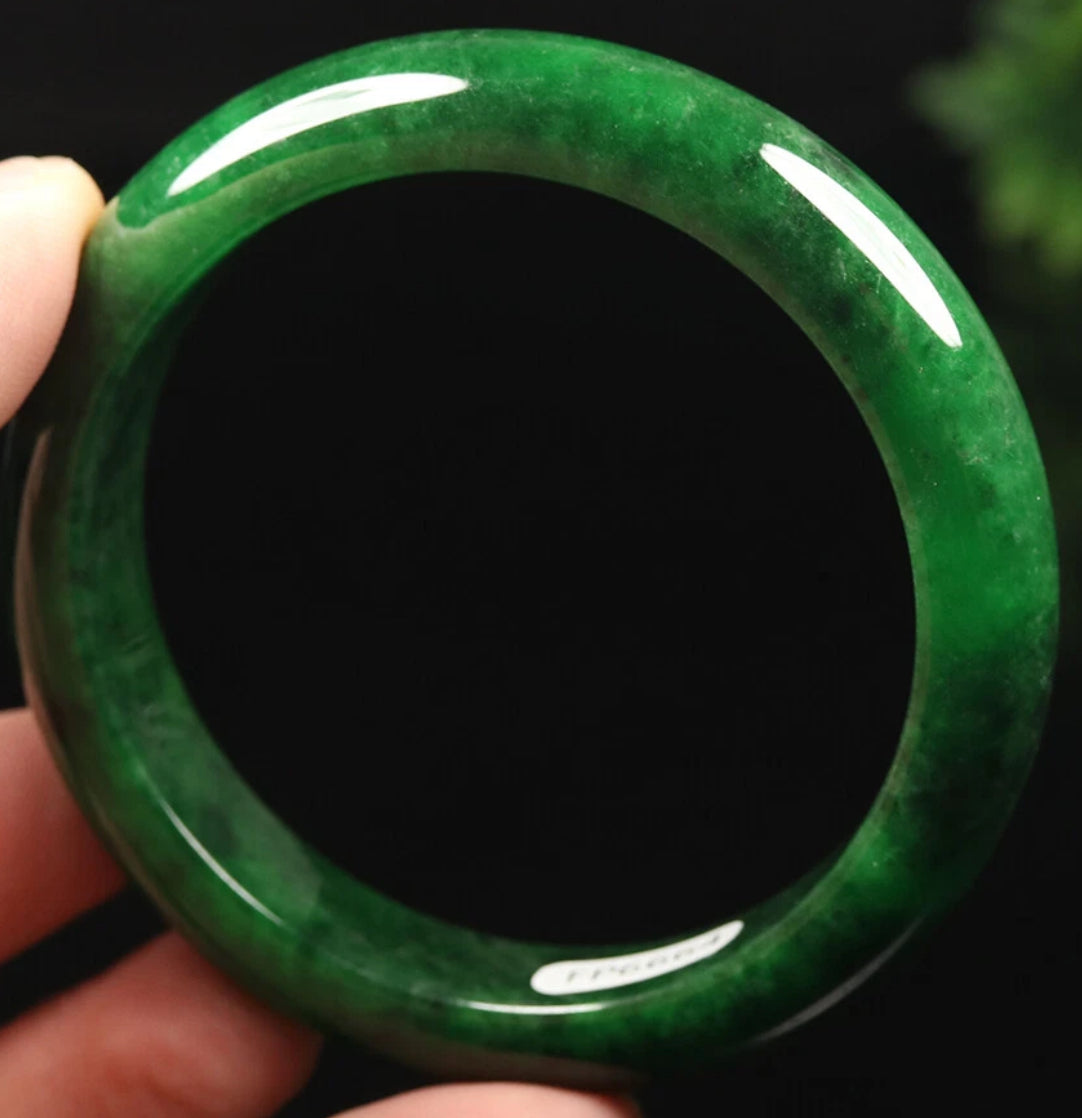 VINTAGE Medium Jadeite Green Jade Bangle Size 58mm Emerald Green Jade Y637