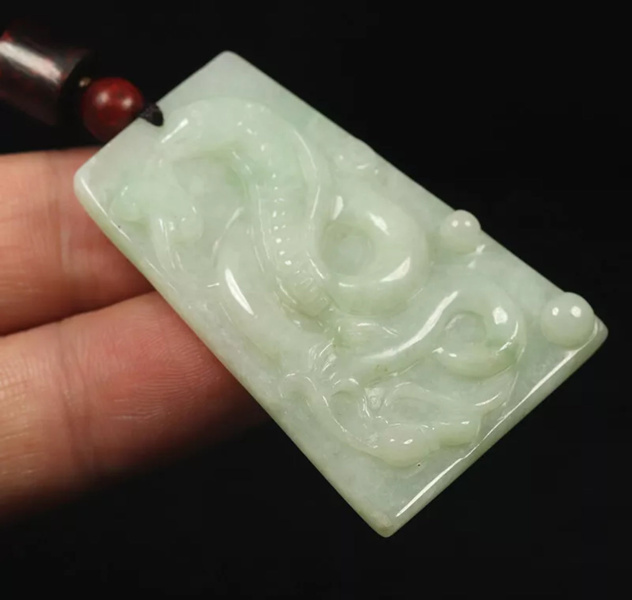 VINTAGE Jadeite Green Jade Snake Pendant Chinese Zodiac 2025 Year of the Wood Snake D913 - JazzyJewelbyAmina 
