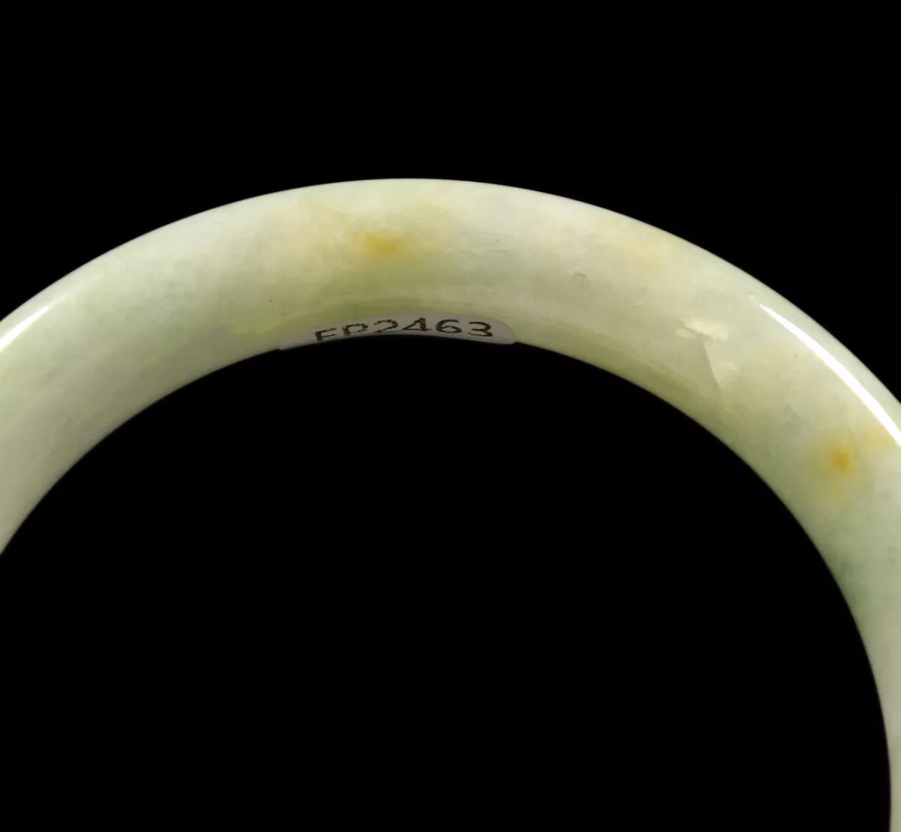 VINTAGE Medium Jadeite Green/Brown Jade Bangle Size 58mm Round Princess Cut D979 - JazzyJewelbyAmina 