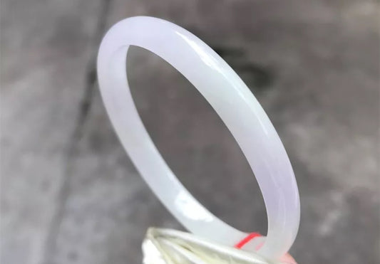 VINTAGE XS Jadeite Lavender Green Jade Bangle Size 54mm Thin Standard Cut M128 - JazzyJewelbyAmina 