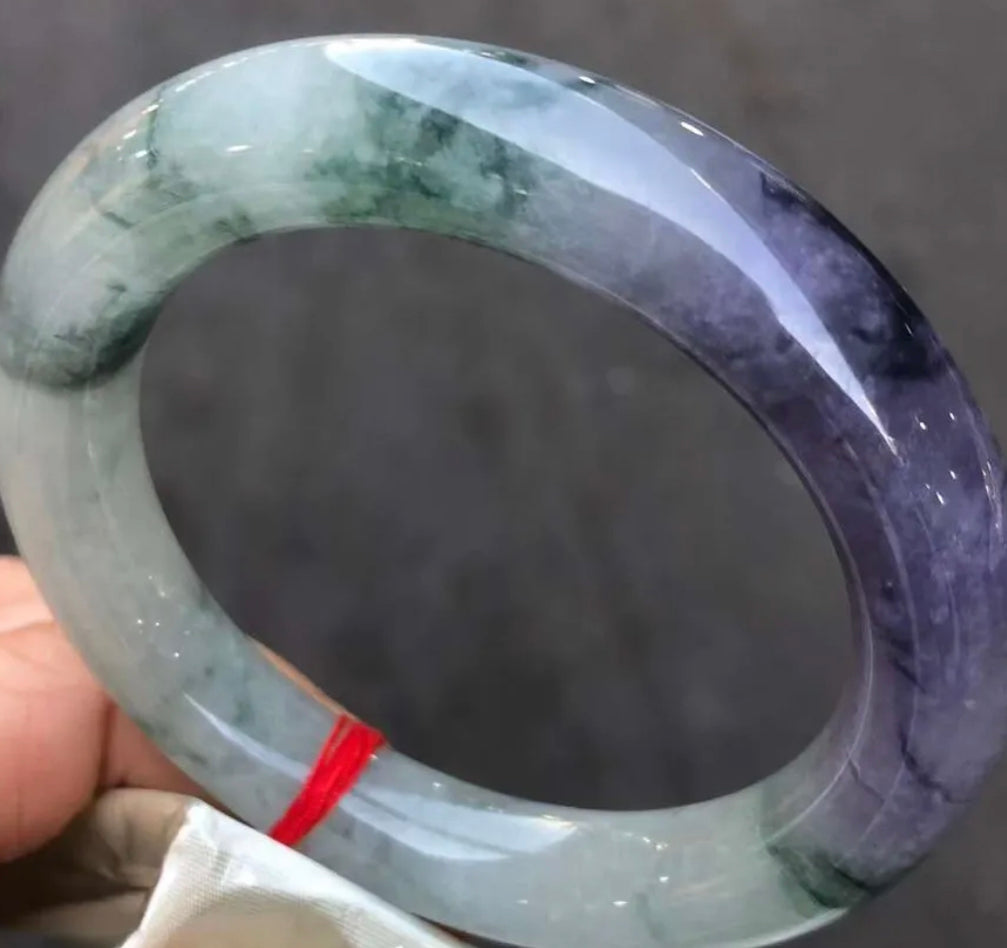 VINTAGE Medium Jadeite Green/Lavender  Jade Round Princess Cut Size 59mm J111 - JazzyJewelbyAmina 