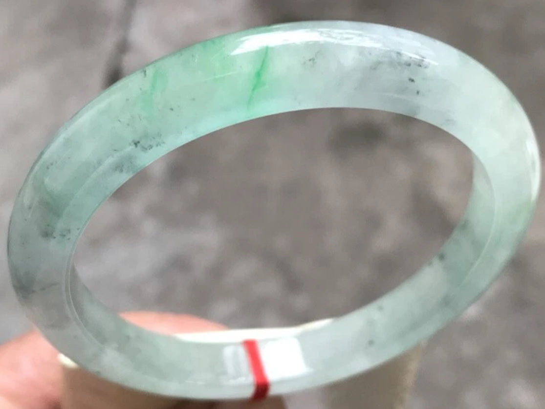 VINTAGE XXL Jadeite Green Icy Jade Bangle Size 66.4 mm U158 Fine Unique Piece
